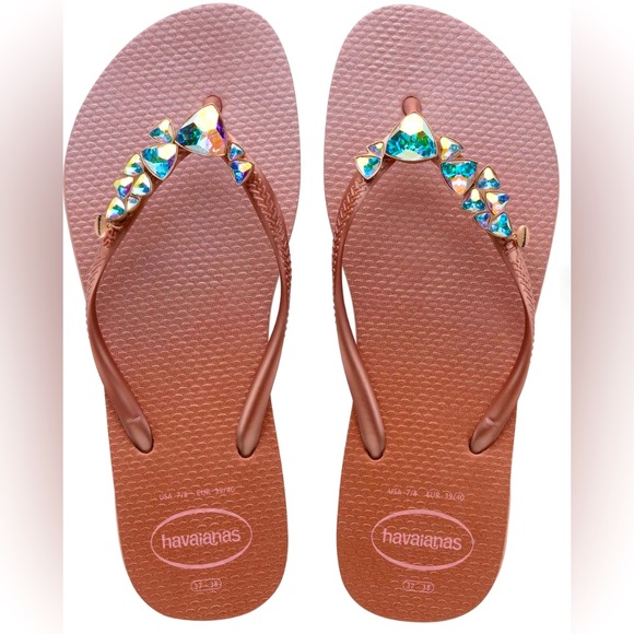 Havaianas Shoes - Havaianas Slim Polygon Swarovski Flip Flops x Holiday/Resort x BEAUTIFUL!!💎💎💎
